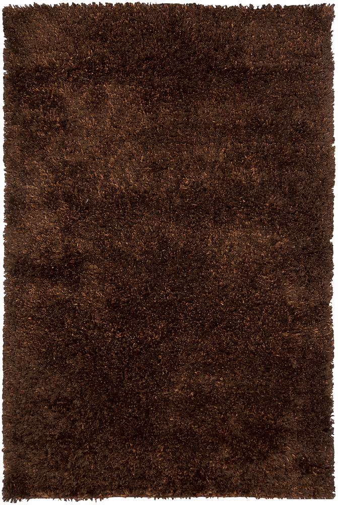 Chandra Dior DIO-14402 Dk. Brown Shag Solid Color Rug