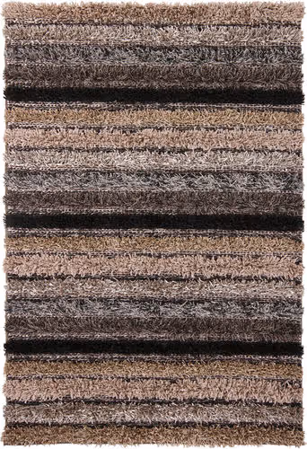 Modern Loom Lavasa LAV-21403 Gray Shag Striped Rug Product Image