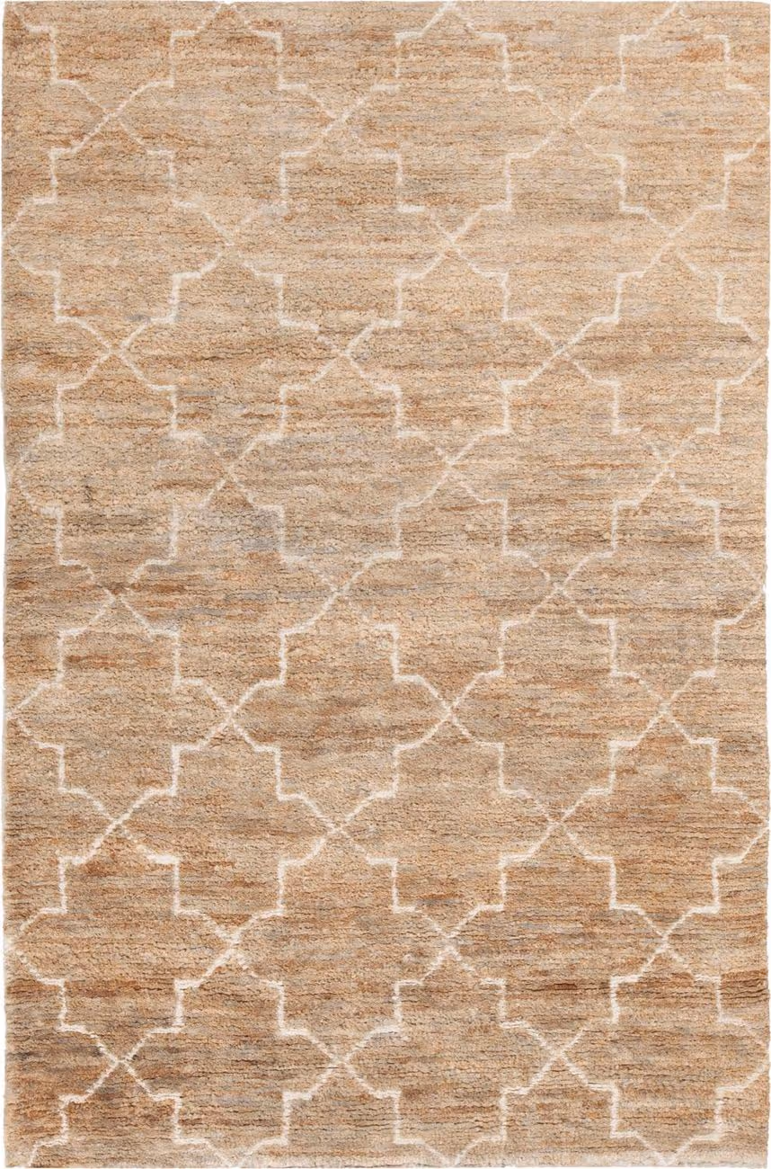 Modern Loom Nesco NES-32701 Beige Patterned Natural Fiber Rug