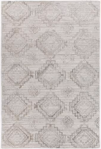 Modern Loom Nimah NIM-46502 Lt. Gray Patterned Silk Rug Product Image