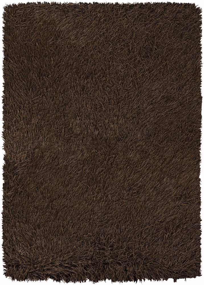 Modern Loom Poligan POL-30801 Dk. Brown Shag Solid Color Rug