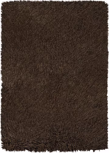Modern Loom Poligan POL-30801 Dk. Brown Shag Solid Color Rug Product Image