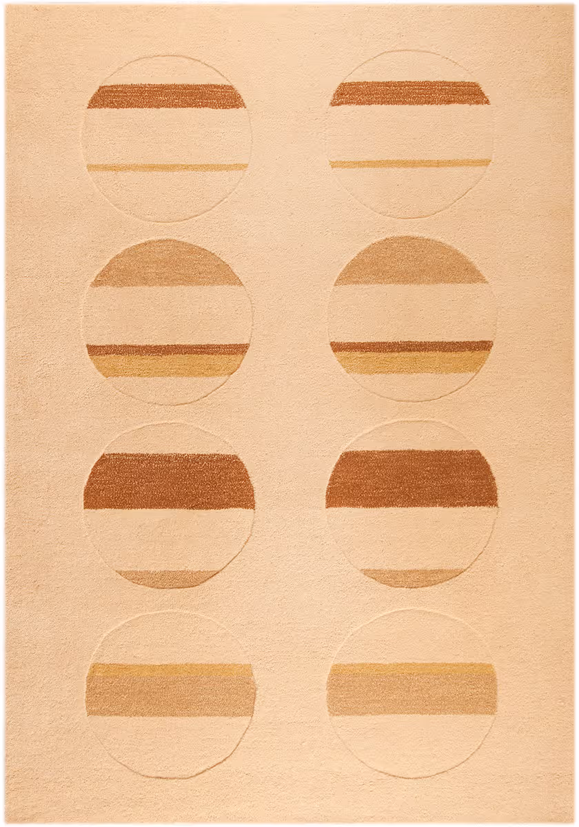 Modern Loom Orange Globe White Brown Rug