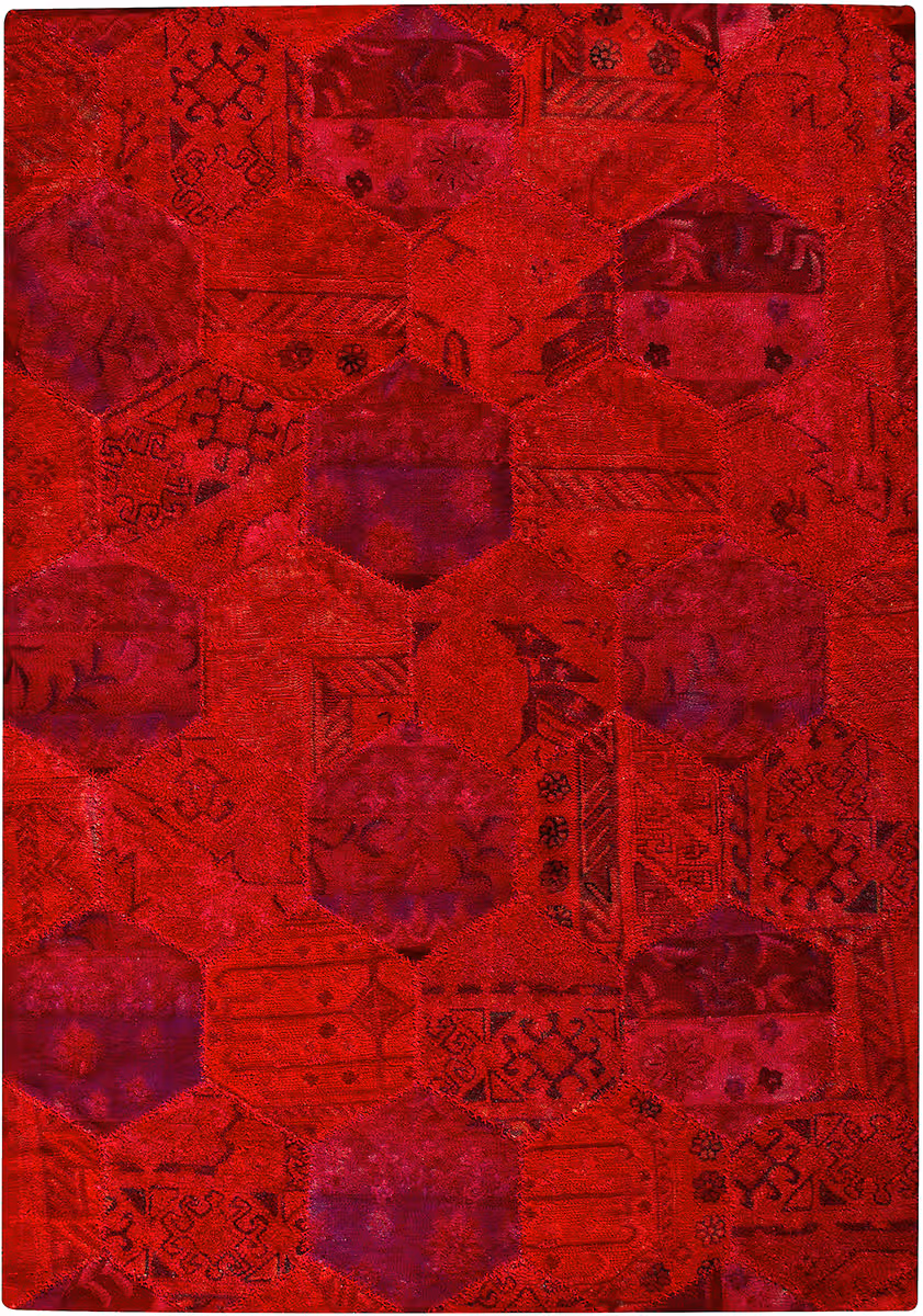 Modern Loom Vintage Honey Comb Red Rug