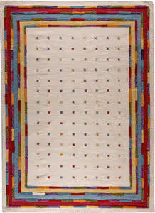 Modern Loom Multi-Colored Bordered Hilo Rug Product Image
