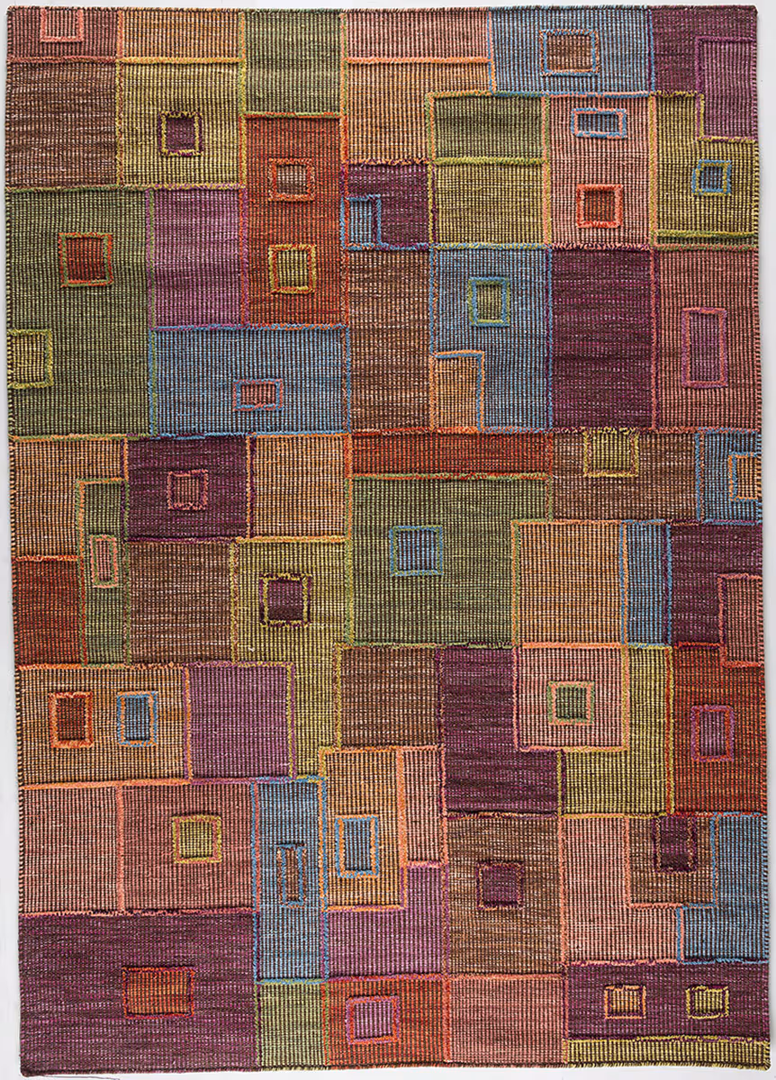 Modern Loom Brown Abstract Hilo Rug 2