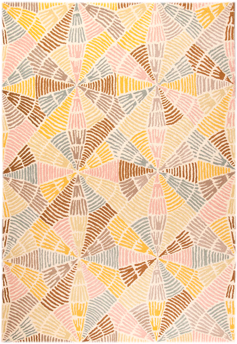 Modern Loom Orange Labyrinth Multi Rug