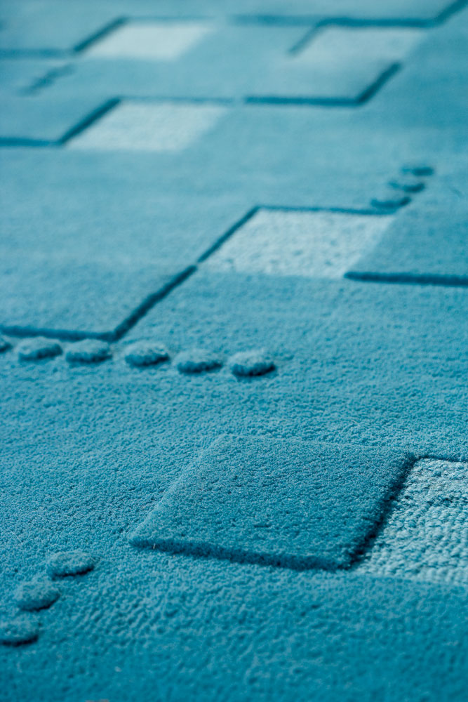 Modern Loom Blue Hilo Solid Color Rug from the Textured