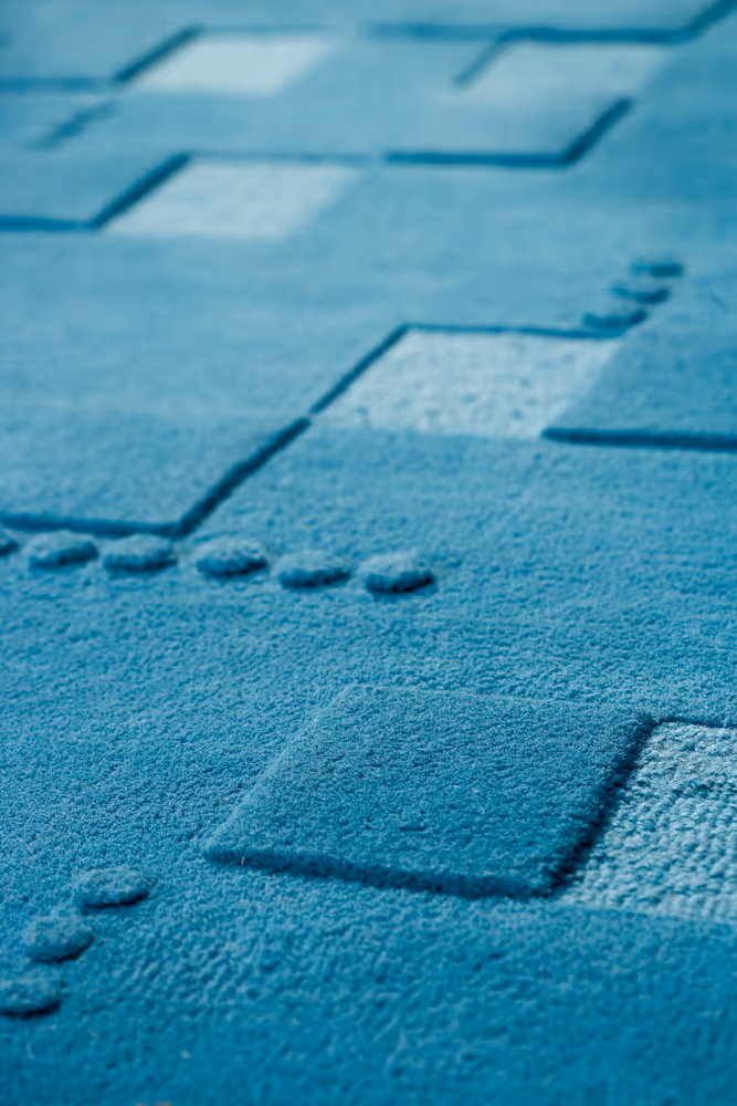 Modern Loom Blue Hilo Solid Color Rug