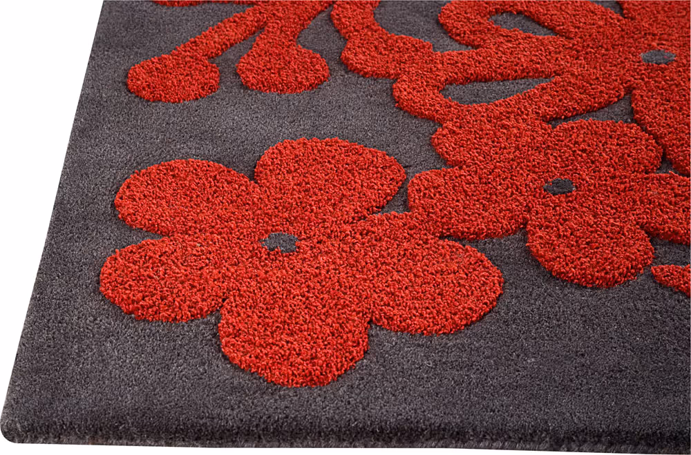 Modern Loom Red Hilo Floral Rug