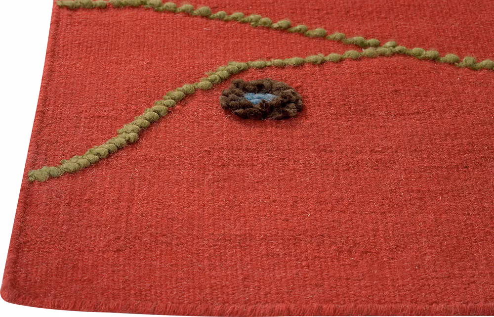 Modern Loom Red Hilo Flatweave Rug 3