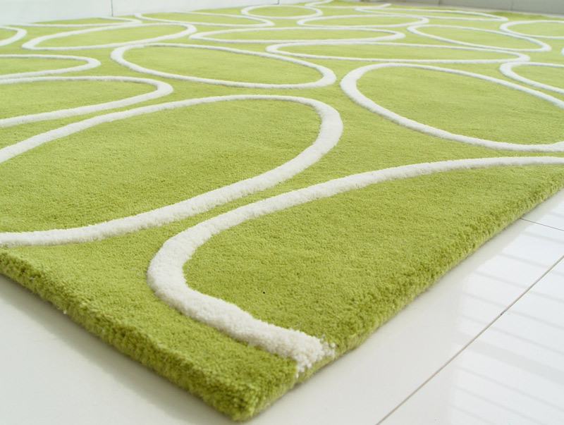 Florina Lime Rug From The Denmark Rugs, White And Green Rug