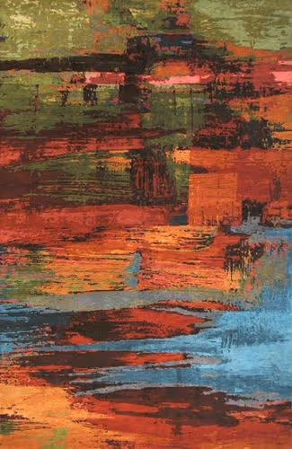 Tibet Rug Company Abstract 2 Multi-Colored Hand Knotted Tibetan Wool Rug Product Image