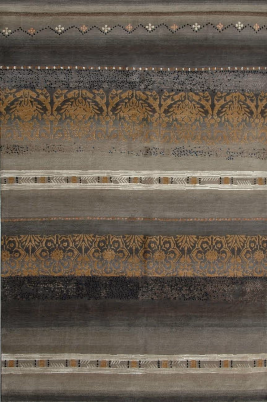 Tibet Rug Company Arabesque 2 Brown Hand Knotted Tibetan Wool Rug