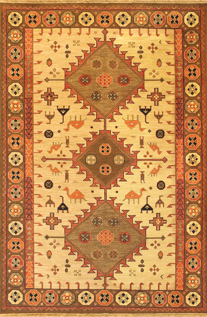 Tibet Rug Company Kazak 1 Brown Hand Knotted Tibetan Wool Rug