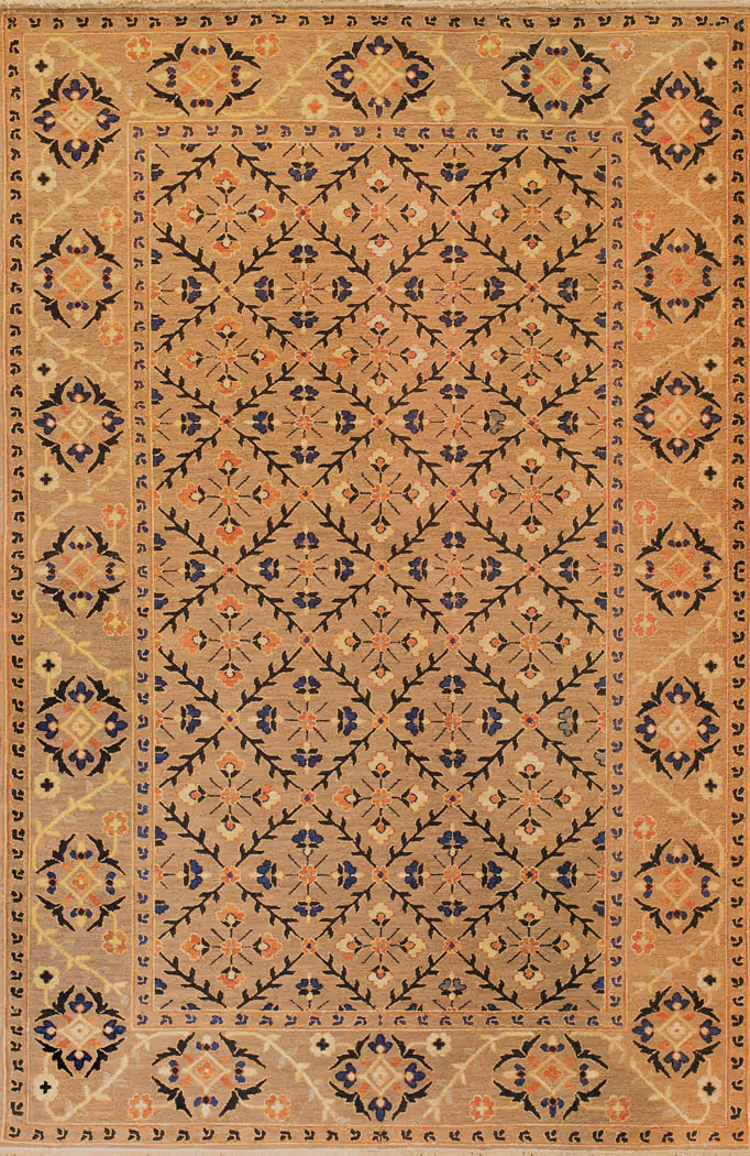 Tibet Rug Company Suzani 5 Brown Hand Knotted Tibetan Wool Rug