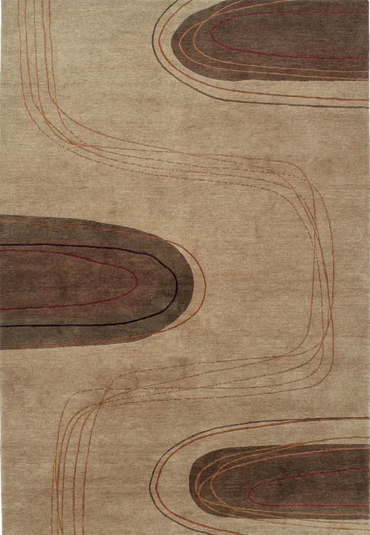 Tibet Rug Company Meander Beige Hand Knotted Tibetan Wool Rug