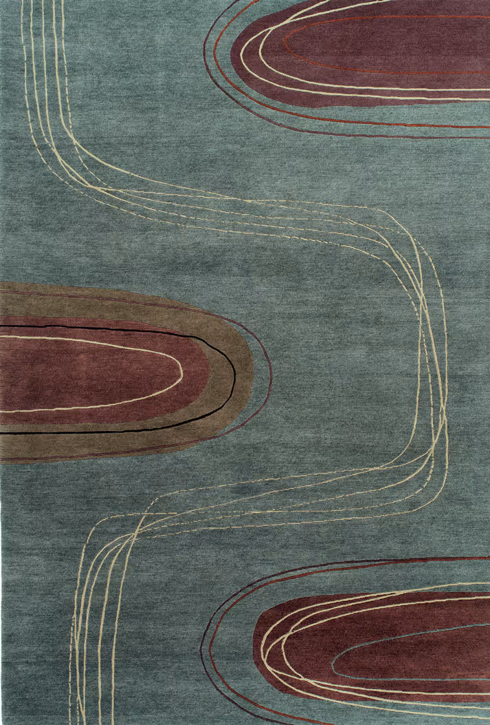 Tibet Rug Company Meander Green Hand Knotted Tibetan Wool Rug