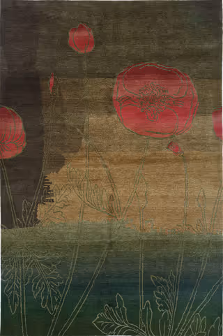 Tibet Rug Company Papavero Brown Hand Knotted Tibetan Wool Rug Product Image