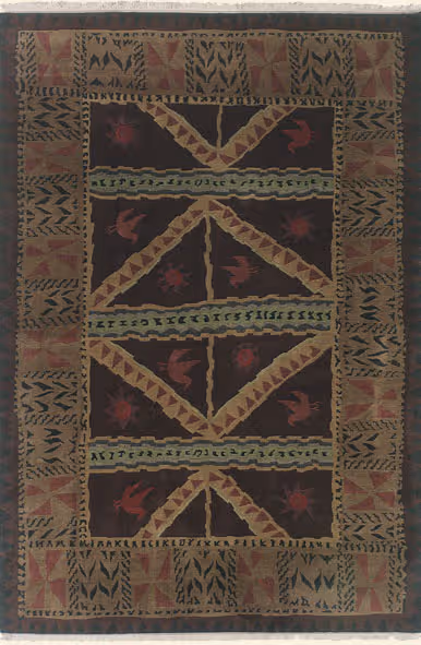 Tibet Rug Company Sundialchoc Brown Hand Knotted Tibetan Wool Rug