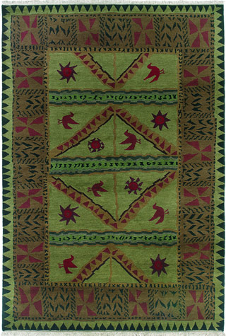 Tibet Rug Company Sundialolive Green Hand Knotted Tibetan Wool Rug Product Image