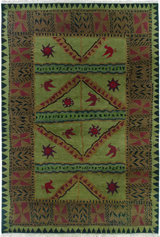 Tibet Rug Company Sundialolive Green Hand Knotted Tibetan Wool Rug Product Image
