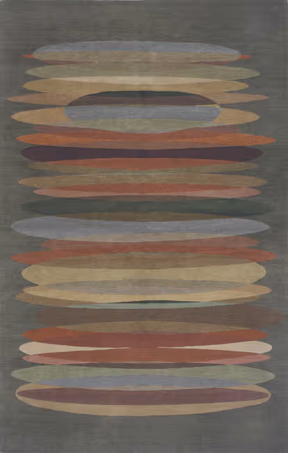 Tibet Rug Company Tall Stack Gray Hand Knotted Tibetan Wool Rug