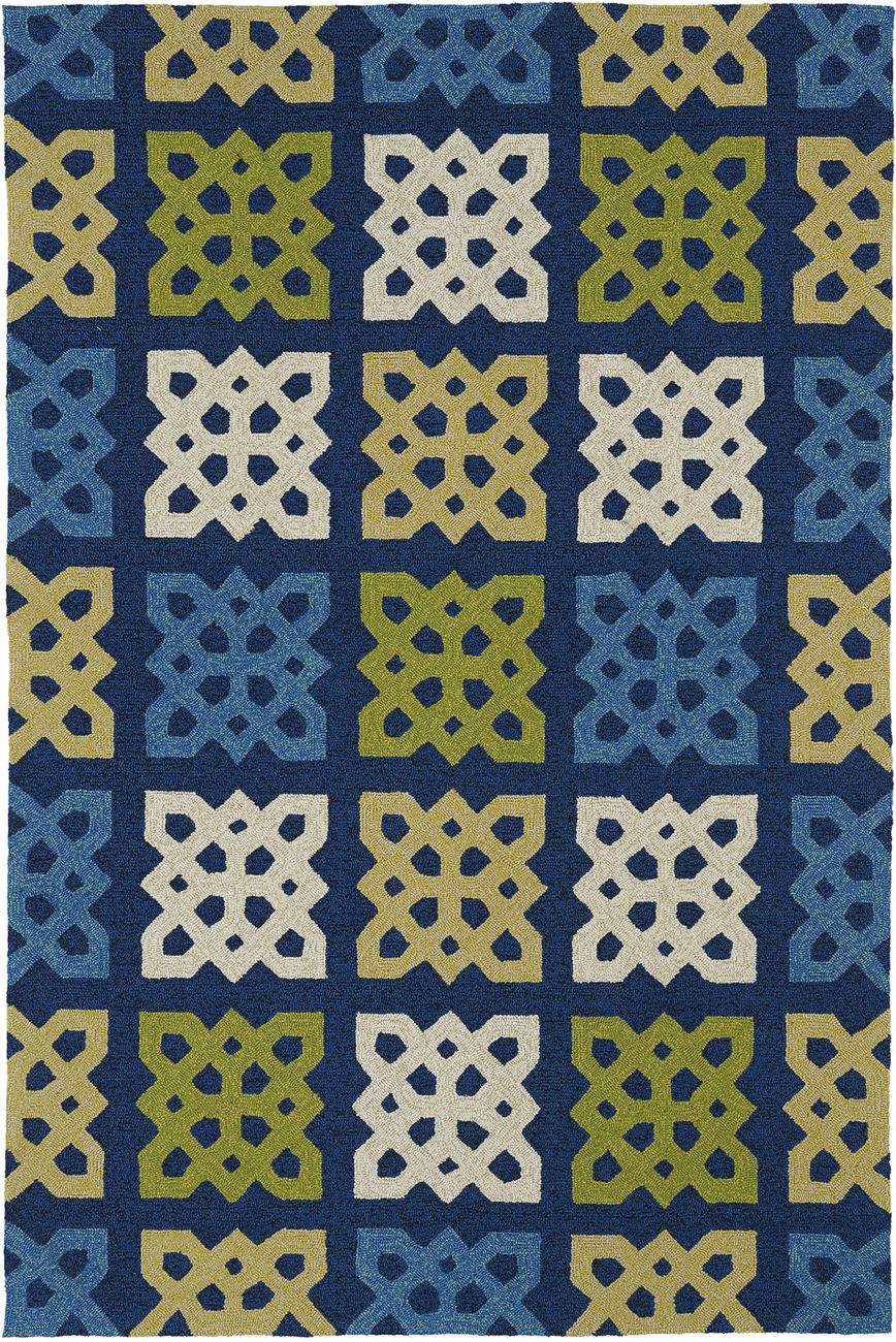 Modern Loom Home and Porch Navy Outdoor Patterned Modern Rug from the
