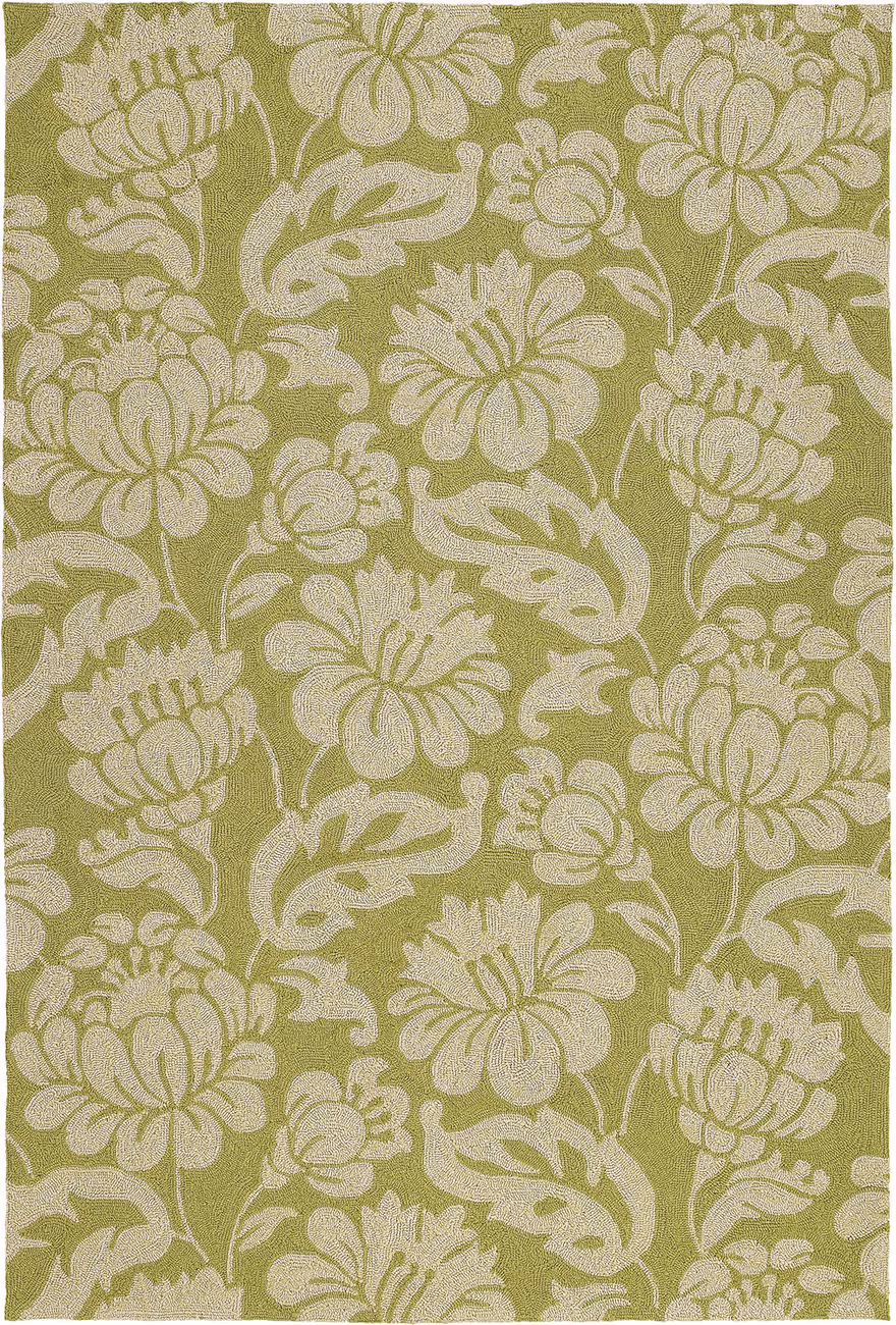 Modern Loom Habitat Wasabi Green Outdoor Floral Contemporary Rug