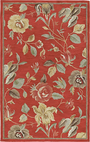 Modern Loom Khazana Raspberry Red Floral Contemporary Rug Product Image