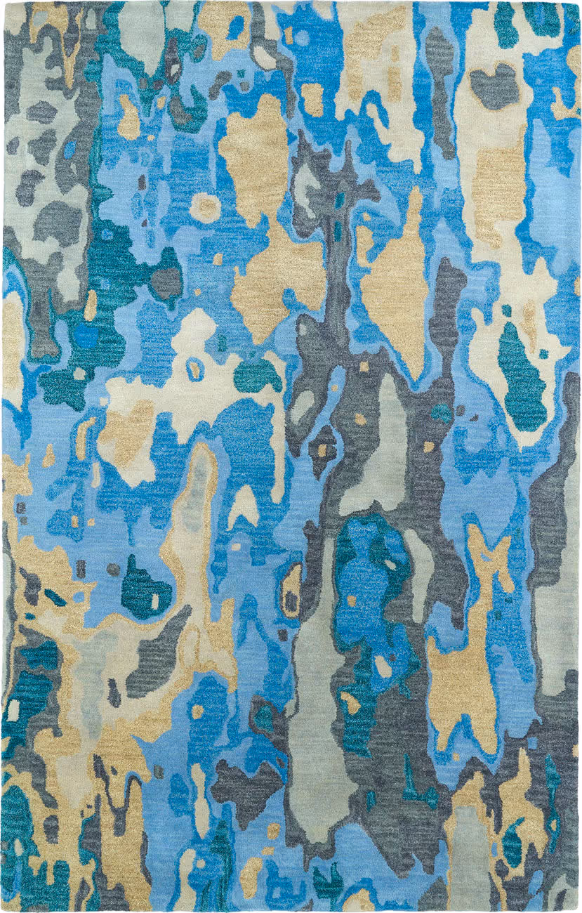 Modern Loom Brushstrokes Hand Tufted Blue Modern Rug 2