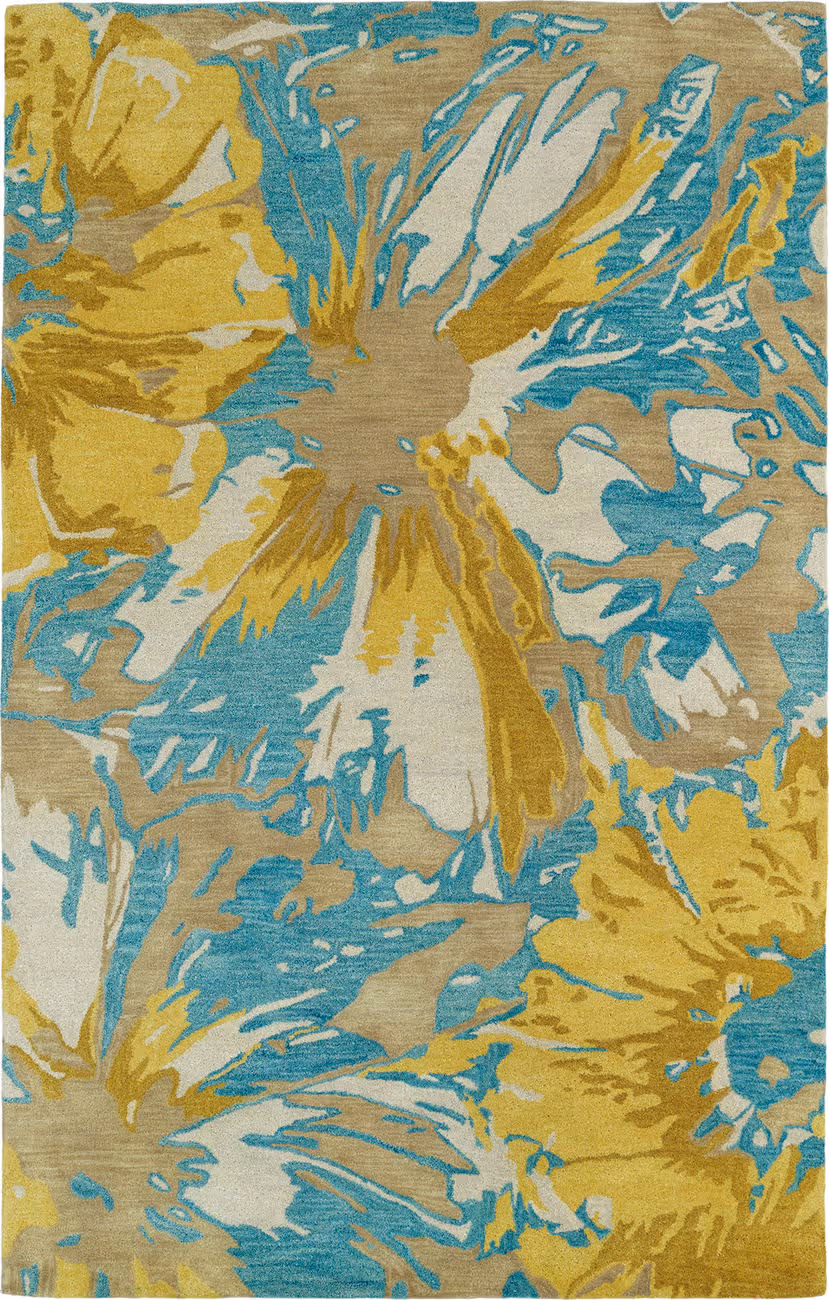 Modern Loom Brushstrokes Hand Tufted Gold Modern Rug 2