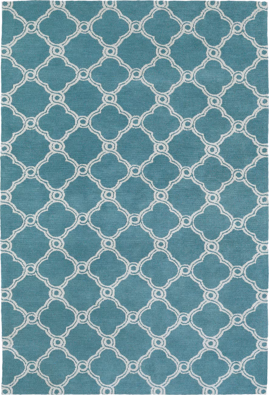 Modern Loom Cozy Toes Turquoise Patterned Modern Rug