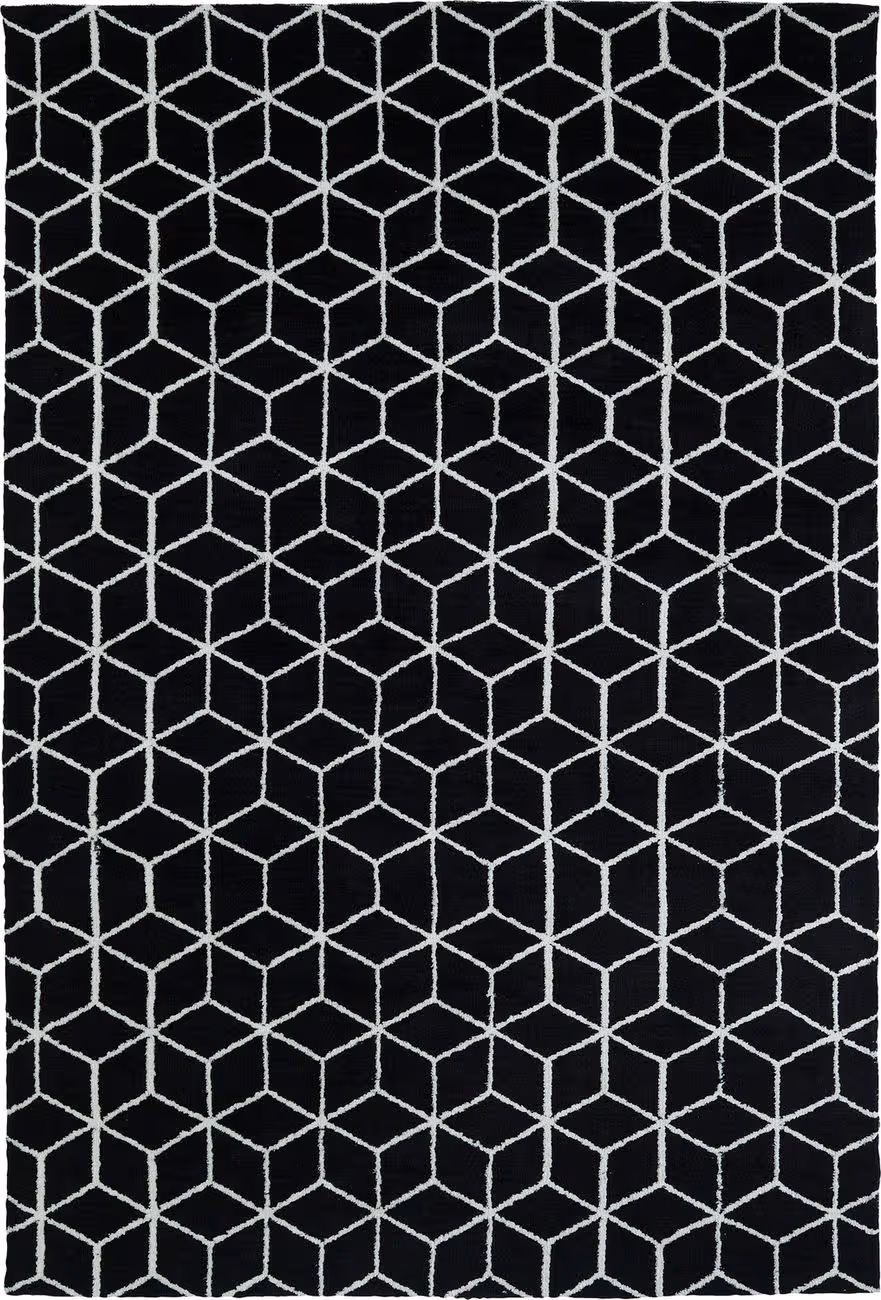 Modern Loom Cozy Toes Black Patterned Modern Rug