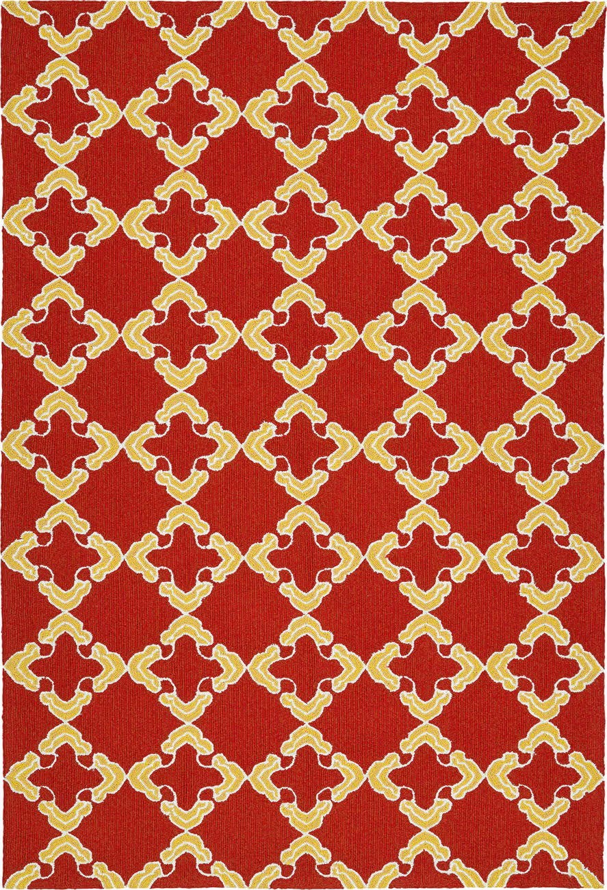 Modern Loom Escape Red Outdoor Patterned Modern Rug