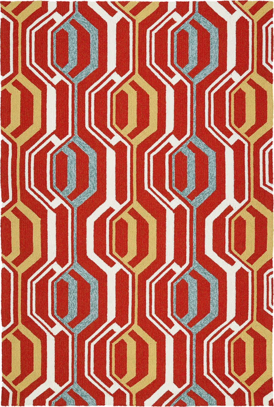 Modern Loom Escape Red Tweed Outdoor Patterned Modern Rug 4