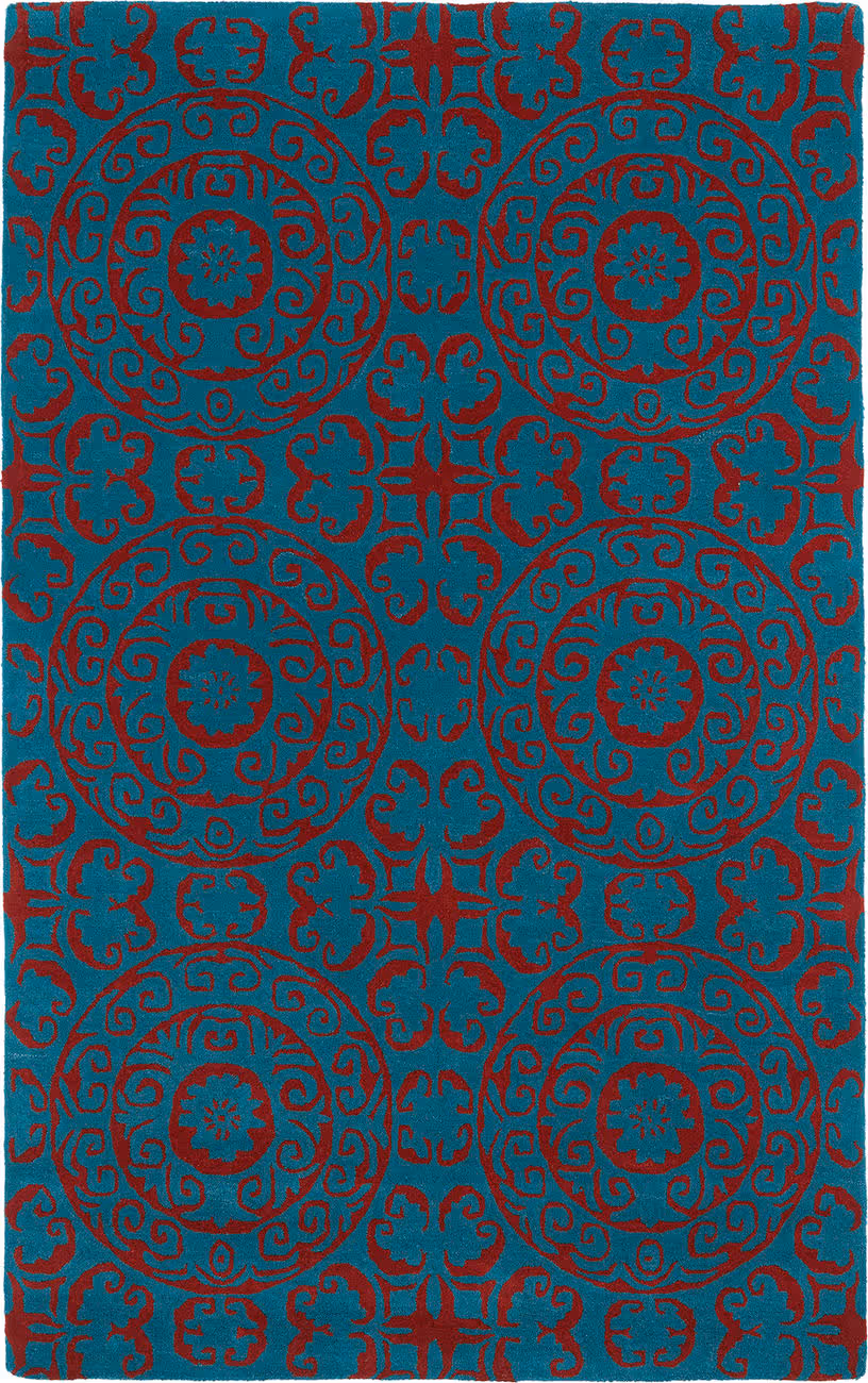 Modern Loom Evolution Hand Tufted Peacock Transitional Rug