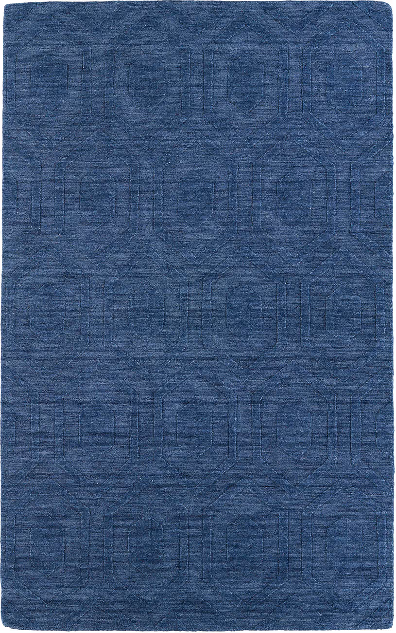 Modern Loom Imprints Denim Blue Patterned Modern Rug