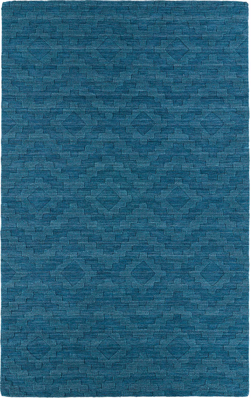Modern Loom Imprints Turquoise Patterned Modern Rug