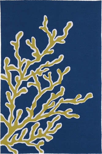 Modern Loom Matira Navy Outdoor Floral Contemporary Rug Product Image