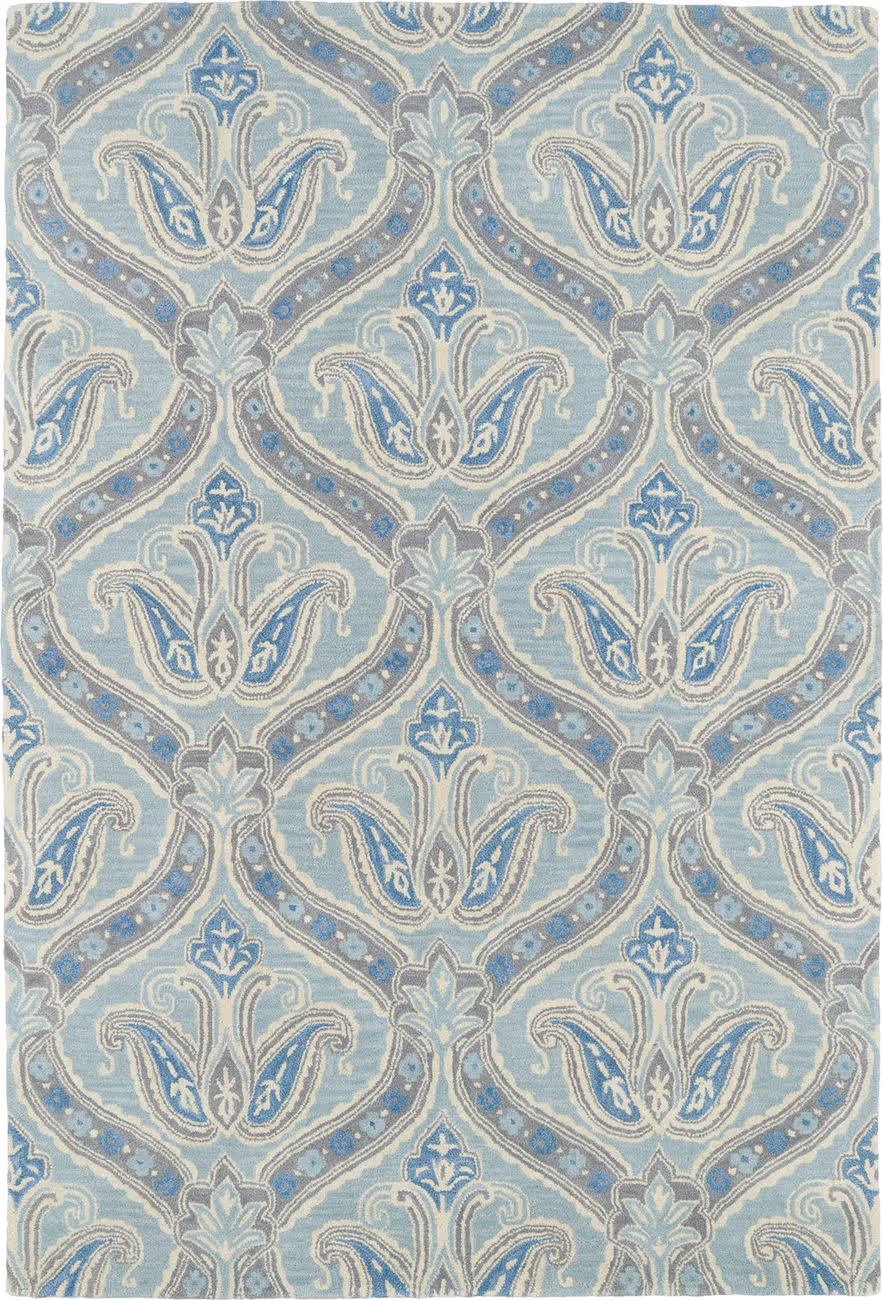 Modern Loom Melange Hand Tufted Spa Blue Transitional Rug