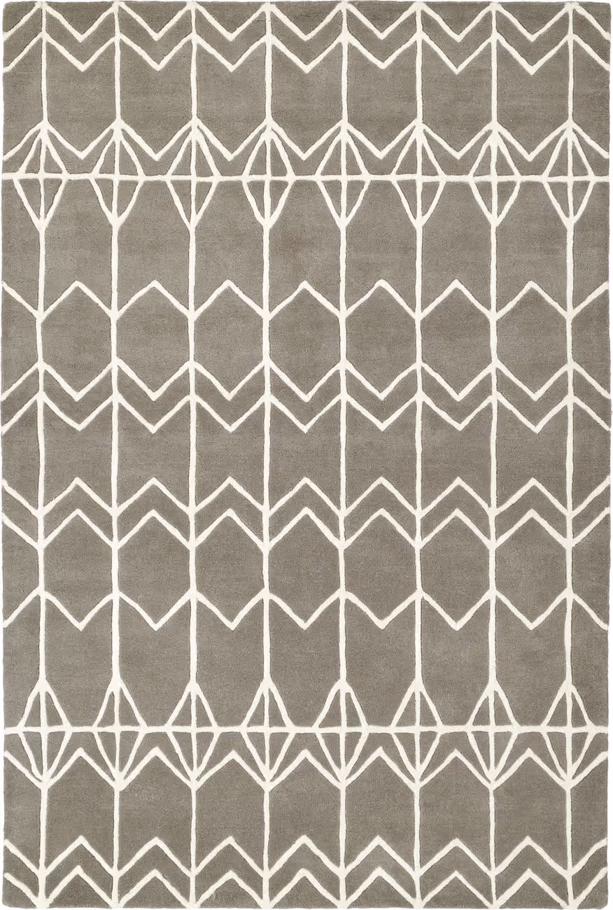 Modern Loom Origami Medium Grey Patterned Modern Rug