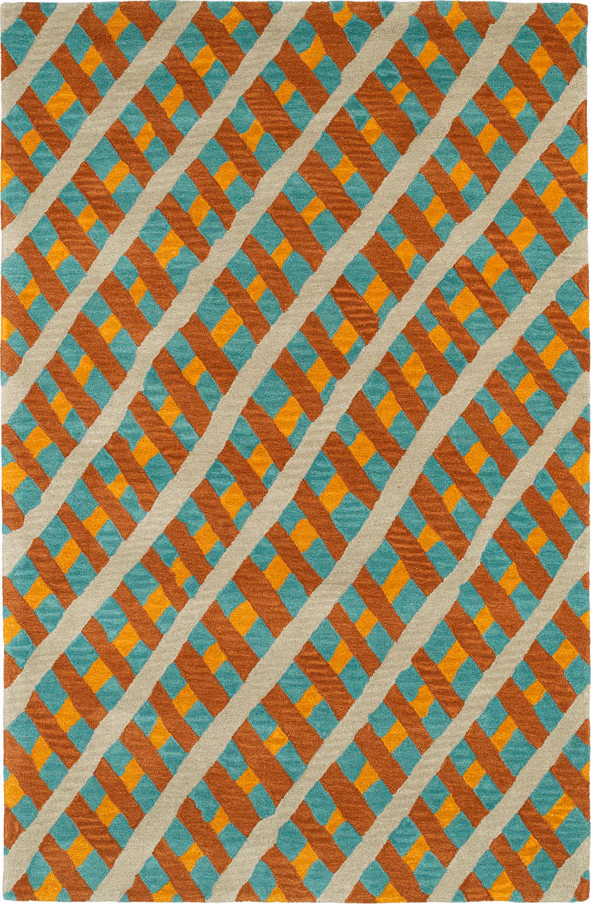 Modern Loom Pastiche Hand Tufted Teal Modern Rug