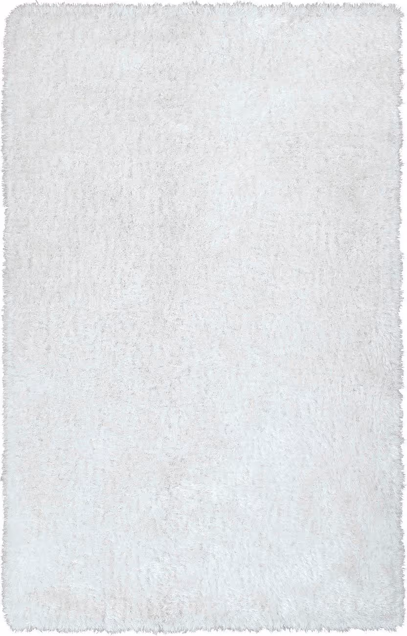 Modern Loom Posh Shag White Solid Modern Rug