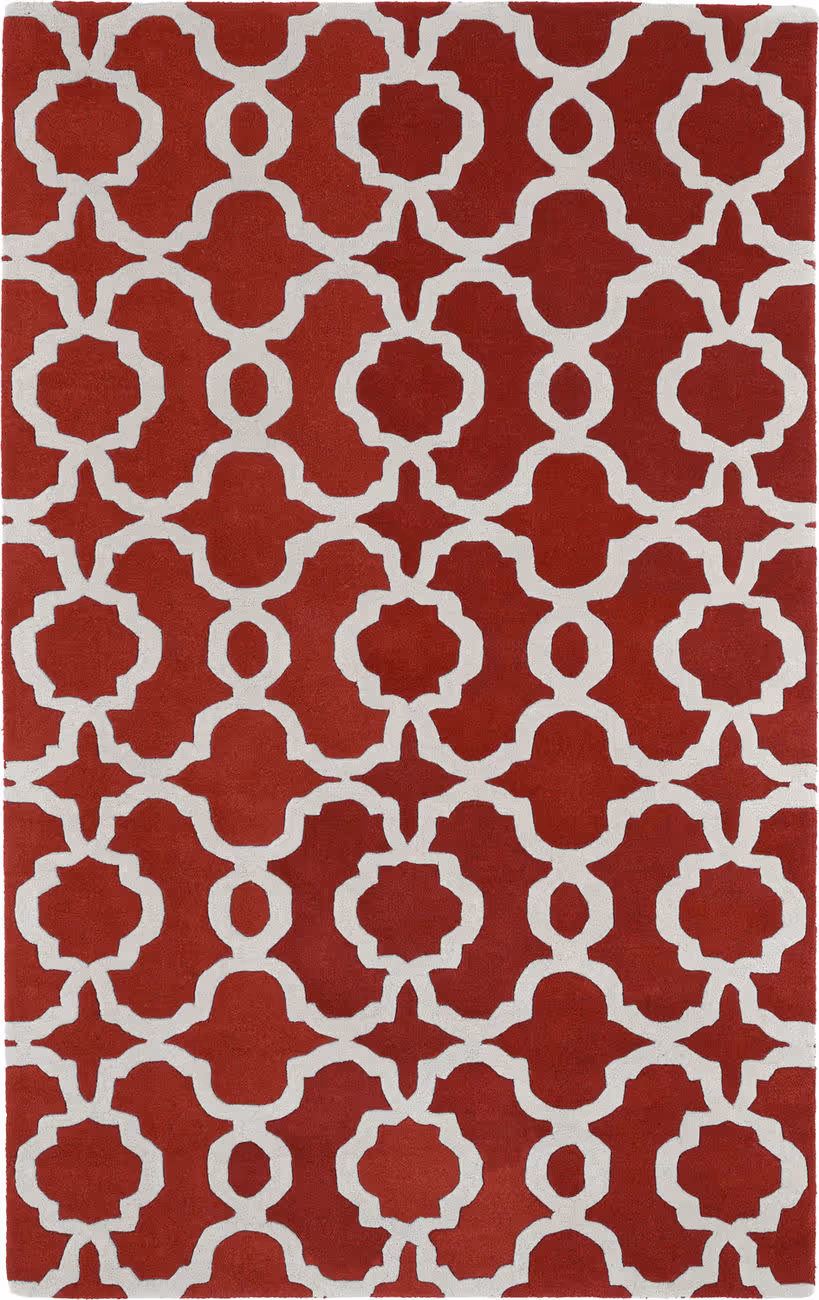 Modern Loom Revolution Hand Tufted Red Patterned Modern Rug