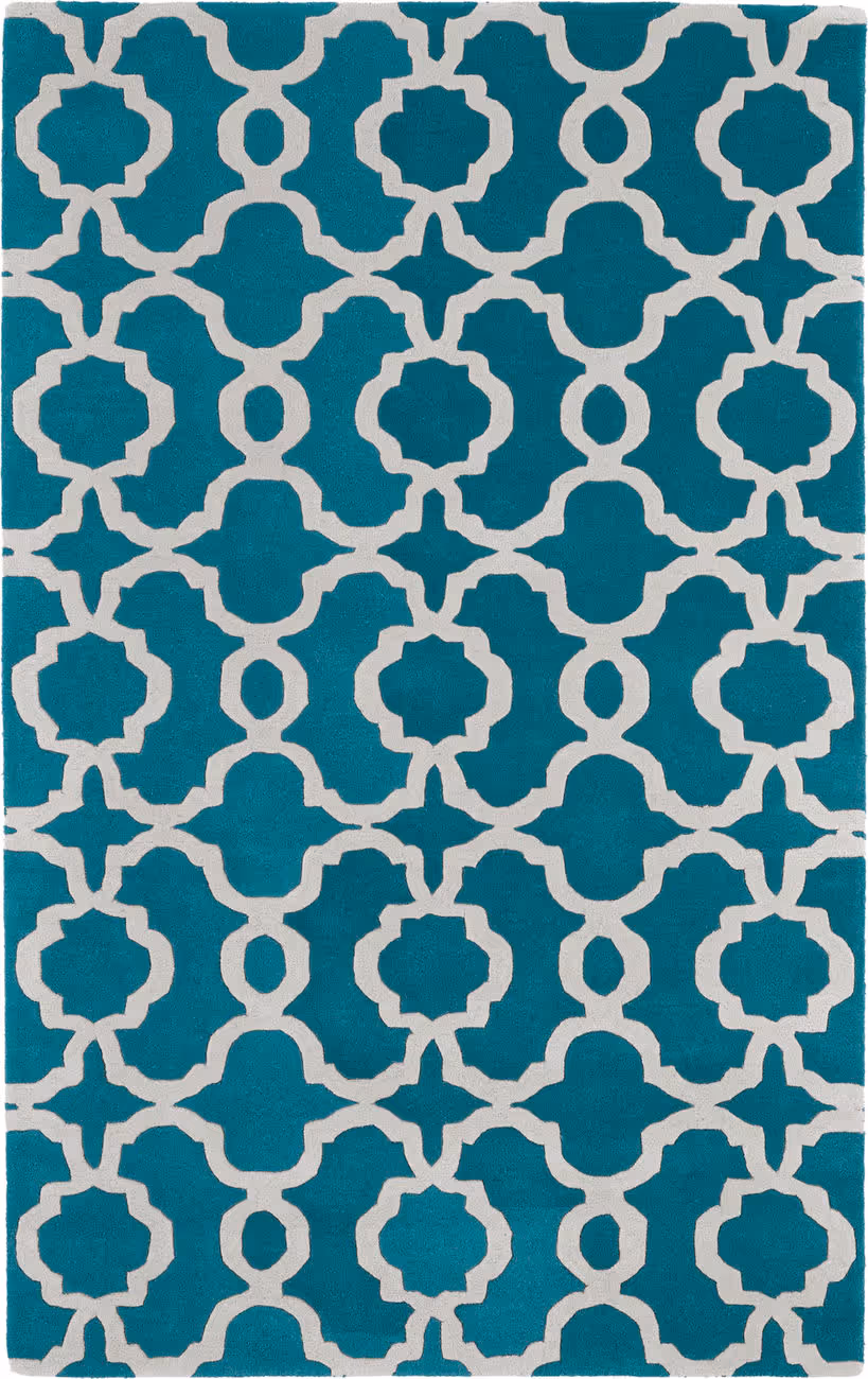 Modern Loom Revolution Teal Patterned Modern Rug