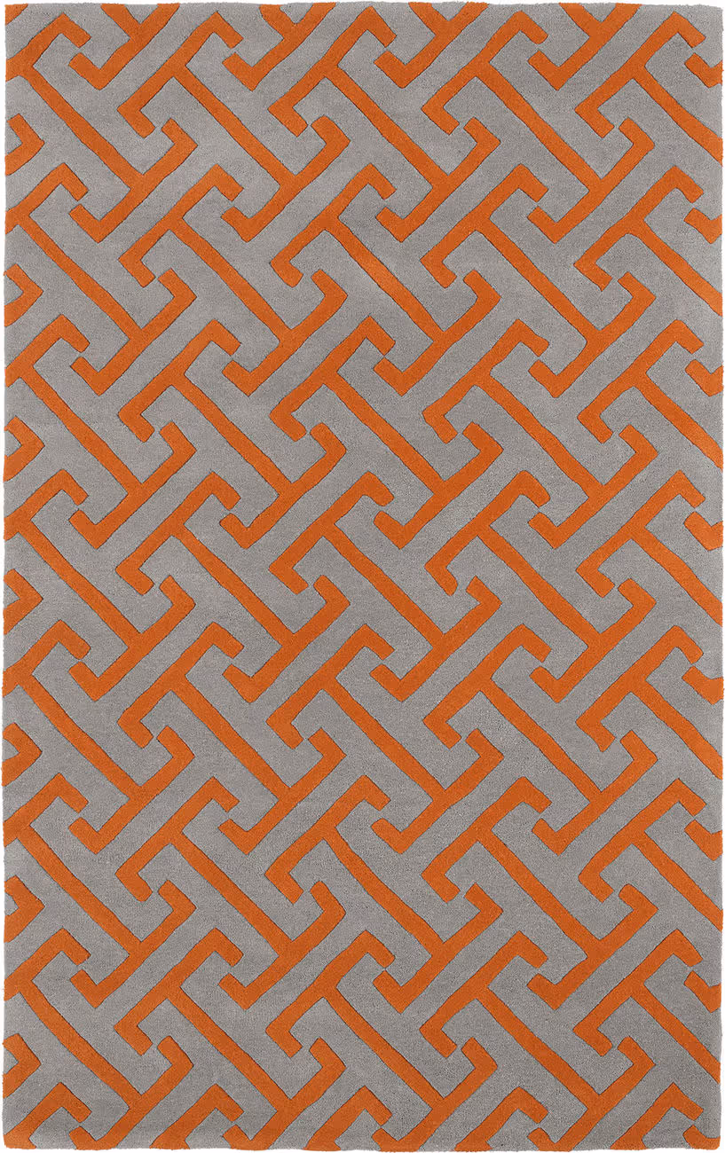 Modern Loom Revolution Orange Patterned Modern Rug