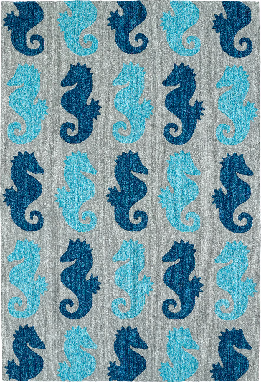 Modern Loom Sea Isle Grey Tweed Outdoor Coastal Contemporary Rug