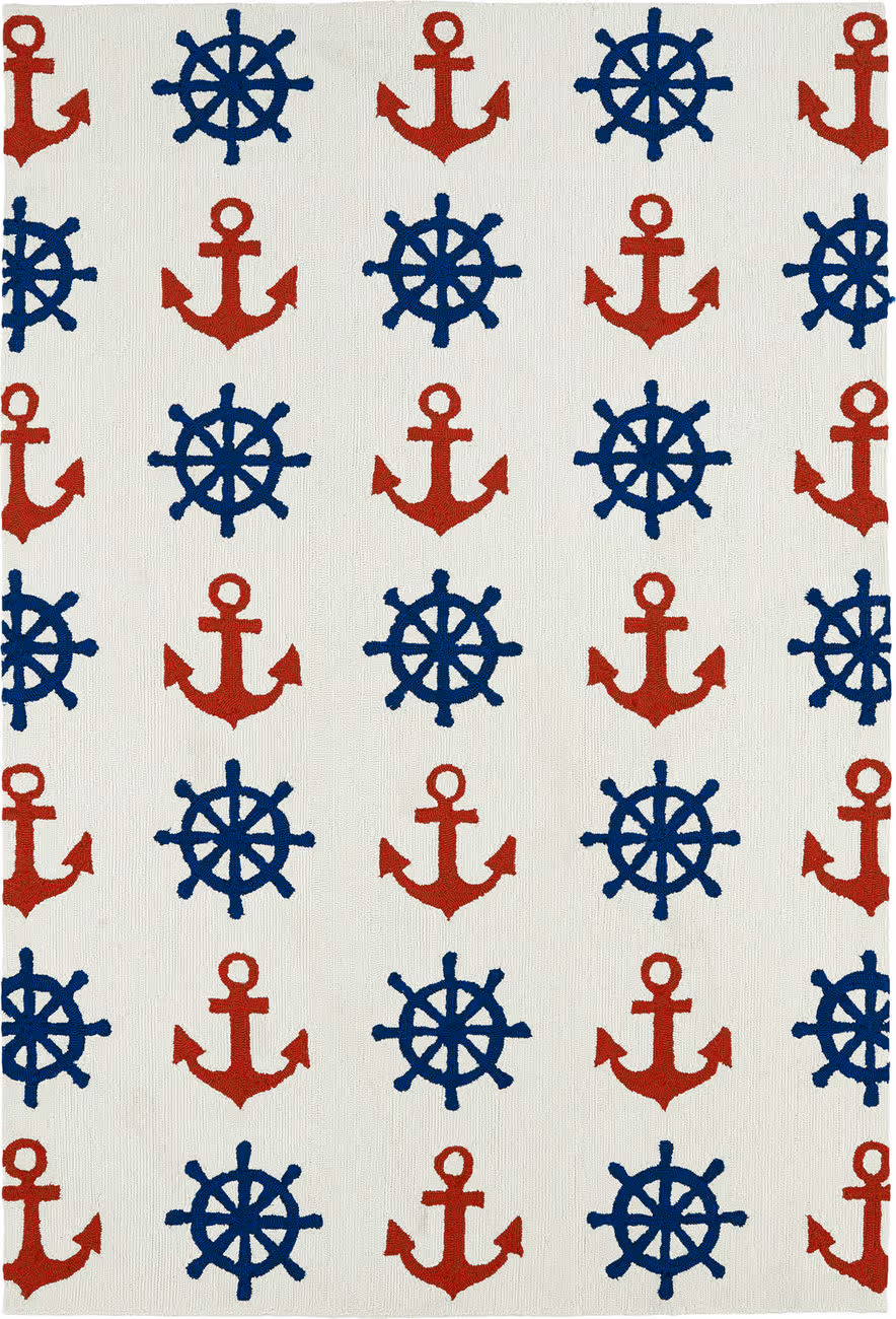Modern Loom Sea Isle Ivory Outdoor Coastal Contemporary Rug 2