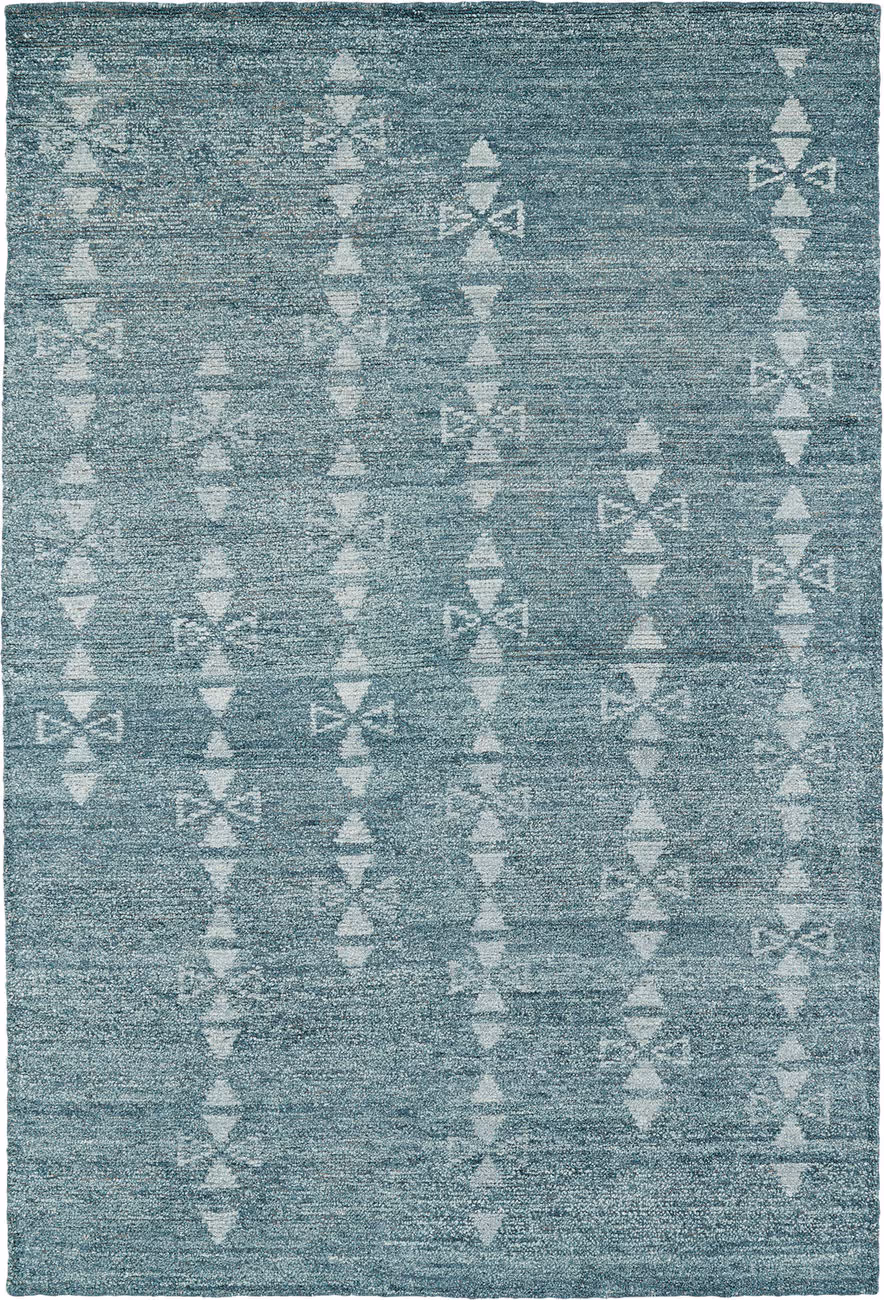 Modern Loom Solitaire Ice Blue Patterned Modern Rug
